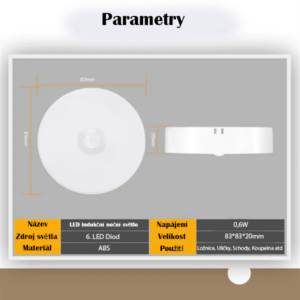 senzor led svetlo velikost