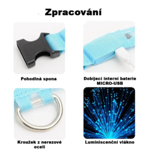 Svitici obojek pro psy a kocky.MiCRO USB nabijeni Velikosti02