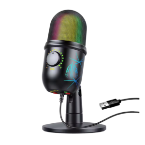 USB RGB mikrofon Basix – herní mikrofon pro hraní her a streamování